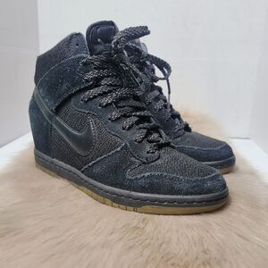 Nike Dunk Sky Hi Essential Hidden Wedge Black Women’s  644877-006 Sneaker Shoes